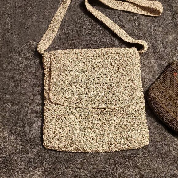 Frankie & Johnnie Vintage Small Beaded Beige Purse Zipper With Coin Purse - Picture 3 of 9